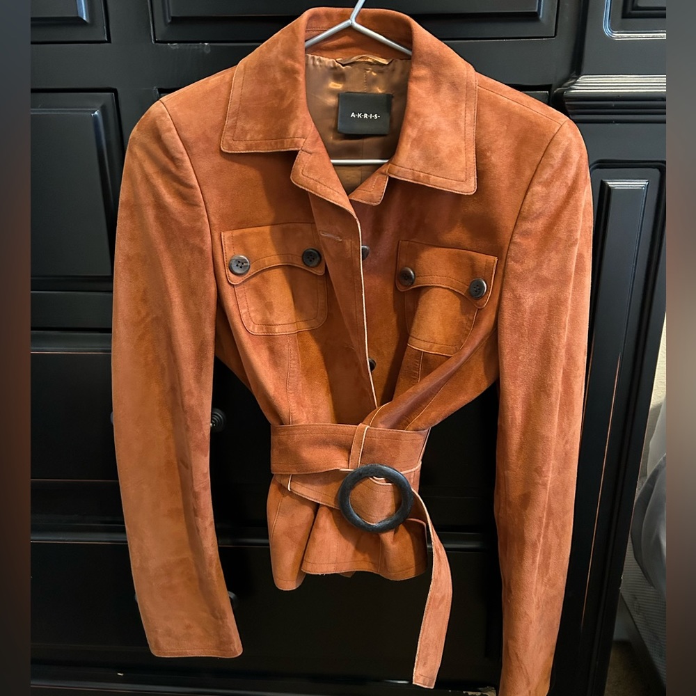 Akris Jacket. Rust color women’s 6. Very soft suede like